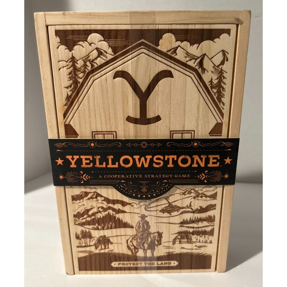 Buffalo Games Other - Yellowstone Cooperative Strategy Board Game Wooden Box Collector Edition NEW